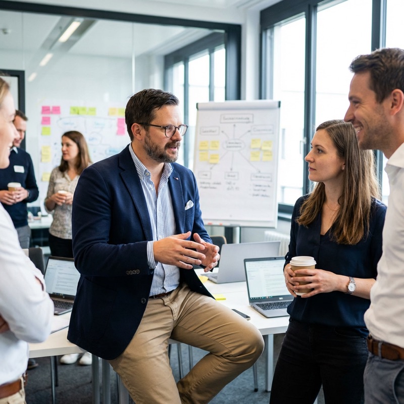 Workshop: Project Scope Definition mit Team an Flipchart